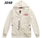 diesel hiver veste mode hoodie homme caractere caine blanc